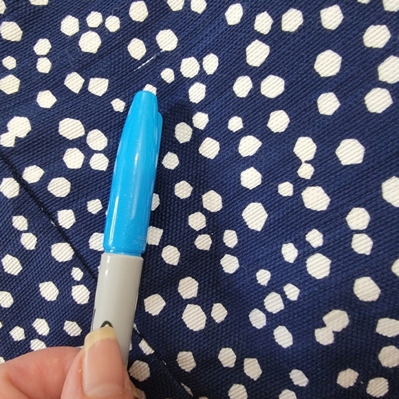 Talbots Navy Polka Dot Skirt Size 8 Front Buttons Cotton Blend - Picture 14 of 15